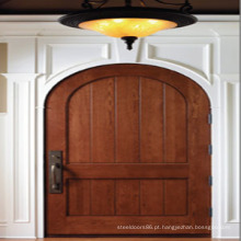 Porta da madeira maciça da entrada, porta de madeira contínua de mogno do projeto do arco